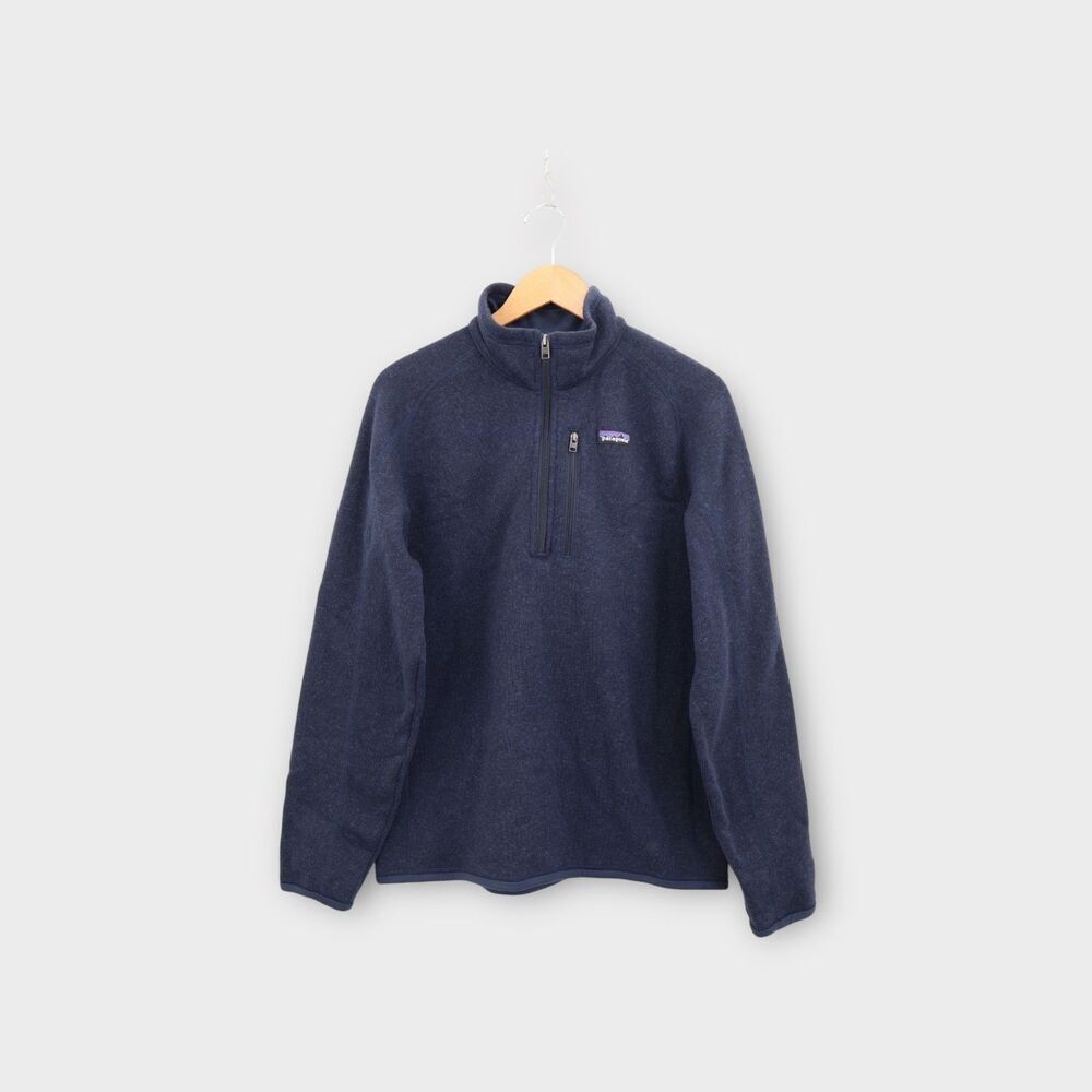 Patagonia Men's Better Sweater 1/4 Zip Size Medium Blue Long Sleeves Pullover